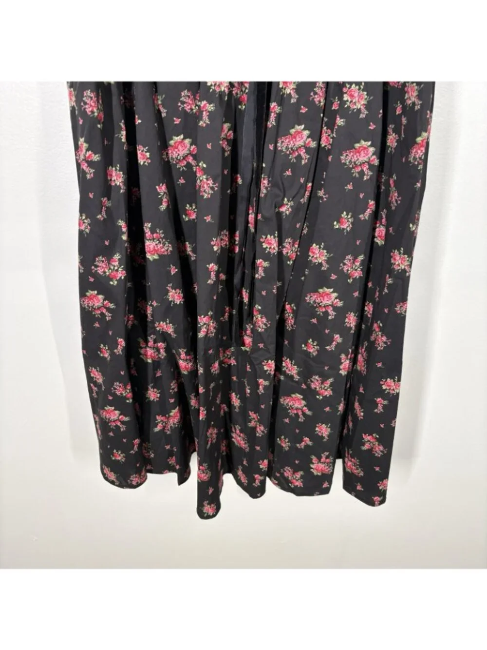 Retro Chic By Torrid Sz 00 US M/L 10 Black Floral Pin Up Belted Swing Dress NWT